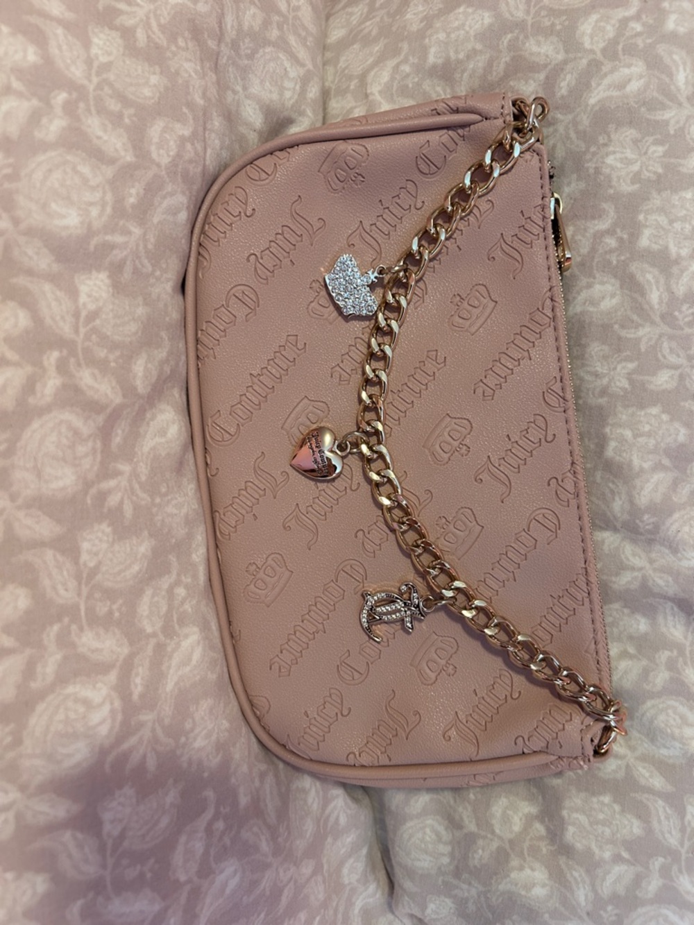 Juicy Couture Nude Pink Chain-Accent purse